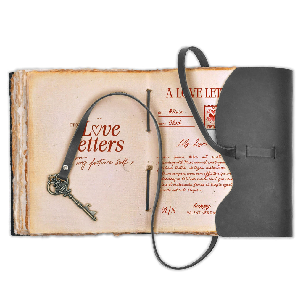LEATHER VILLAGE Vintage Leather Journal Key Lock, Teal 6x4.