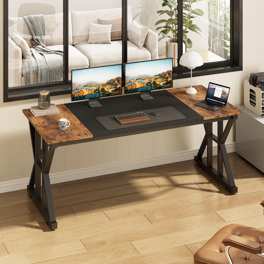 63" Large Computer Desk with Thickened Frame for Home Office, Living Room
