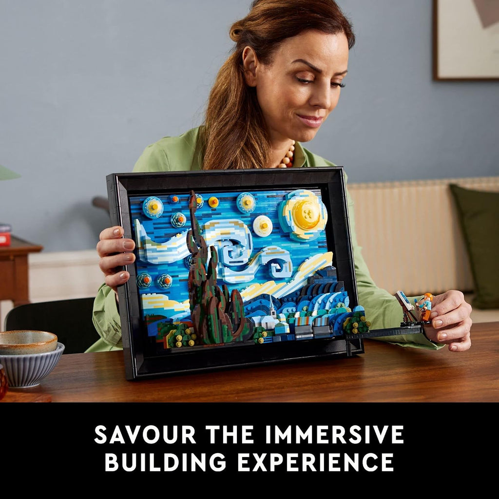 LEGO Ideas Vincent Van Gogh The Starry Night - Building Set for Adults, Ages 18+ - Beautifully Detailed Home Wall Art Decor - Gift for Men & Women - 21333
