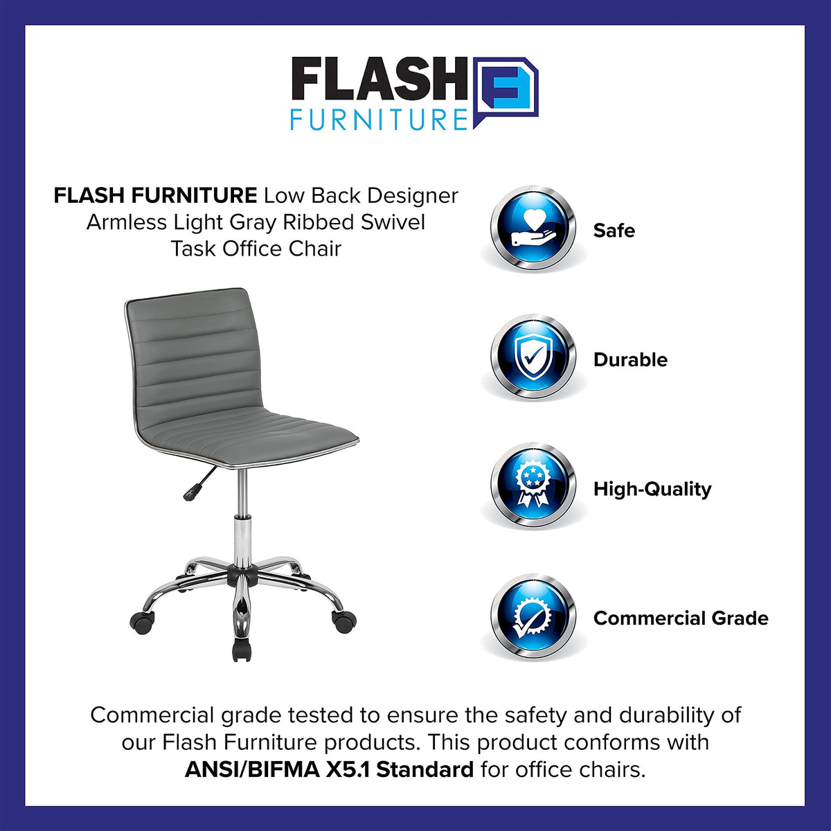 Flash Furniture Swivel Office Chair, Black