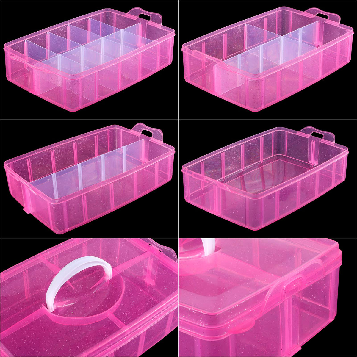 Bead Organizer 3 Tier 30 grid Stackable Craft Tackle Storage Container