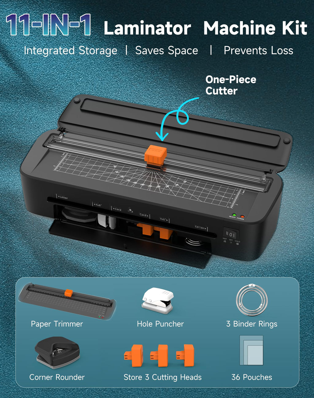 OidoZac: 9" 11-in-1 Laminator with Never-Jam Technology & 36 Sheets