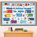 Funrous 71 Pcs Winter Bulletin Board Set Holidays Around The World