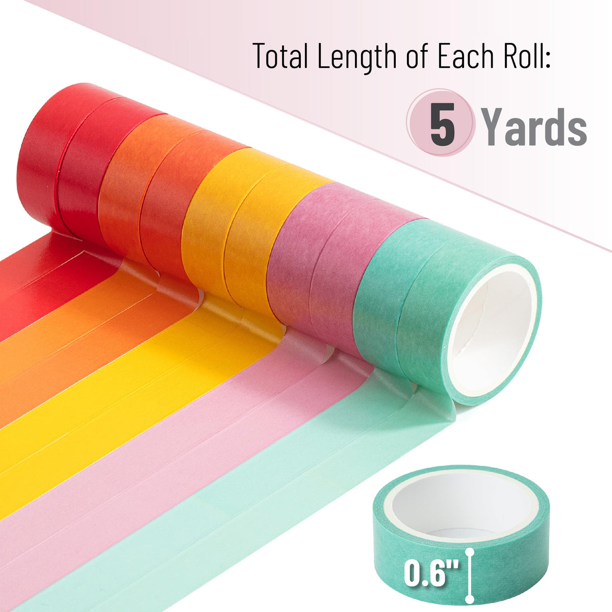 Mr. Pen- Washi Tape Set, 10 Rolls, 5.5 Yards/Roll
