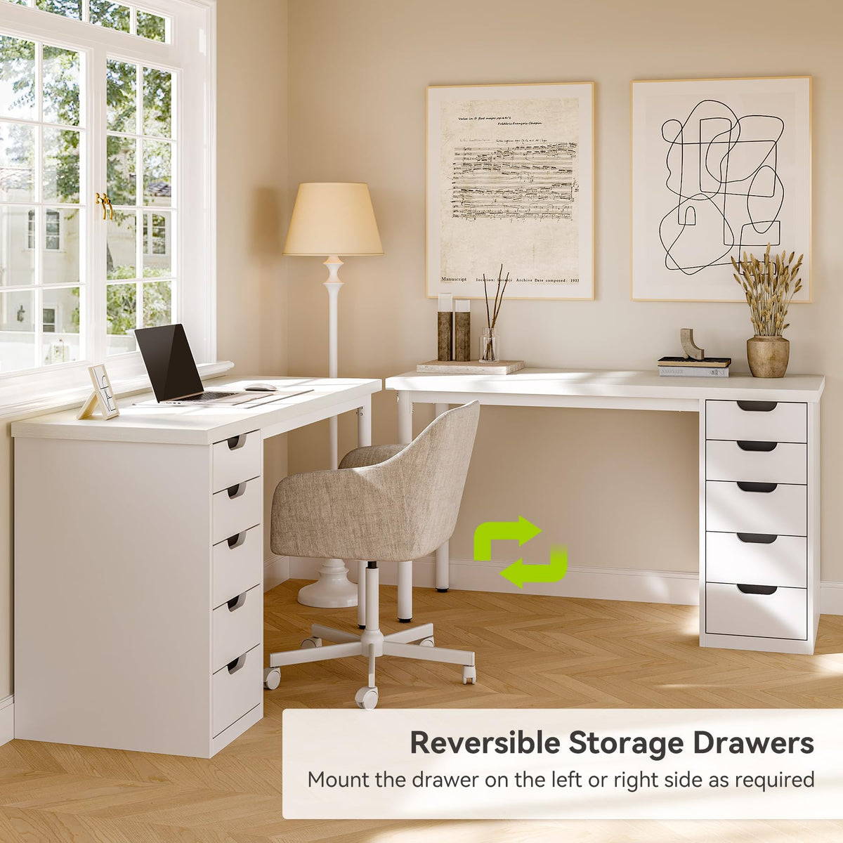LITTLE TREE 47-Inch Five-Drawer Student Desk
