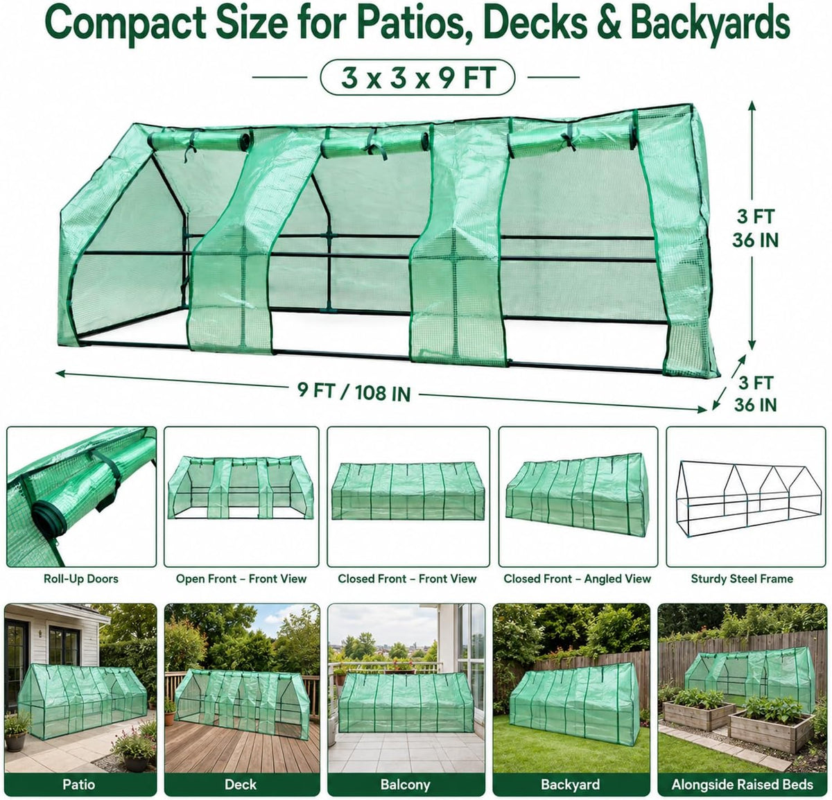 ScienGarden Portable Tunnel Greenhouse (Medium & Large)