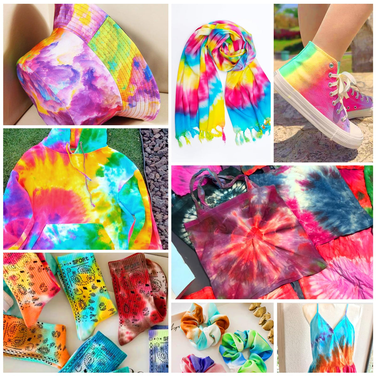 HTVRONT Tie Dye Kit, 32 Vibrant Vivid Permanent Colors, Just Add Water