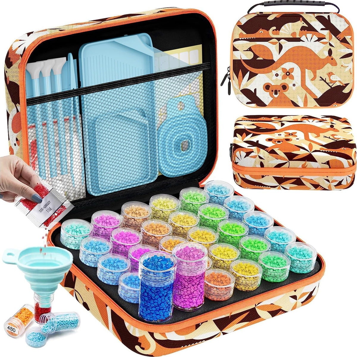 ARTDOT 60 Slots Storage Container for Diamond Art Kits for Adults, Portable Bead Storage Boxes for Diamond Painting Accessories and Tools
