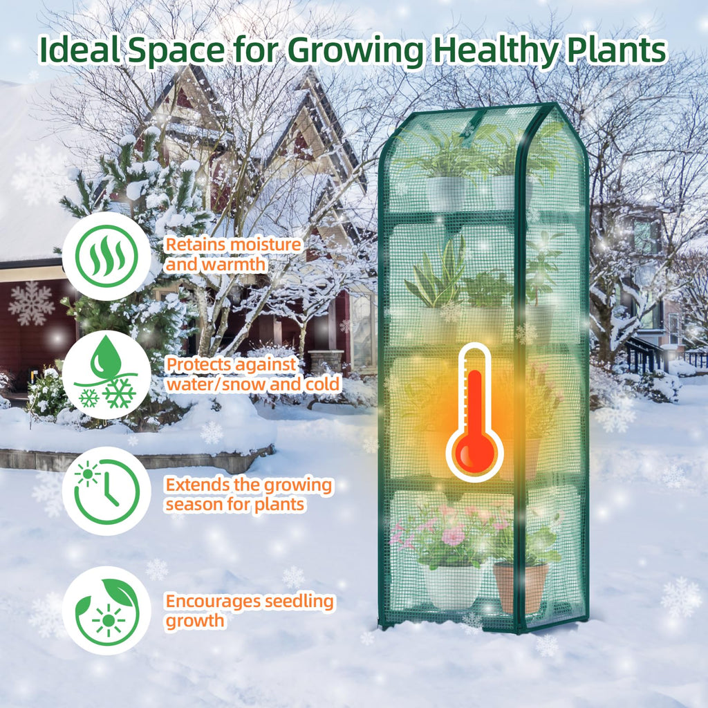 Ohuhu Portable Greenhouse with 4 Shelves (Mini & Large Sizes)