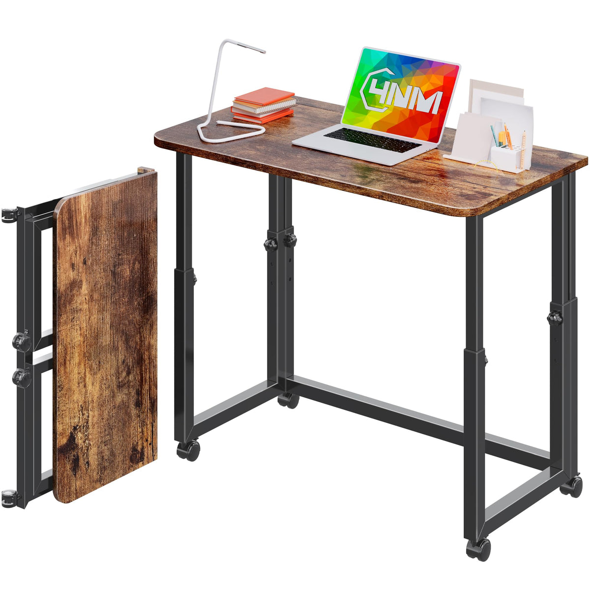 4NM 27.5-Inch Folding Student Desk with Wheels