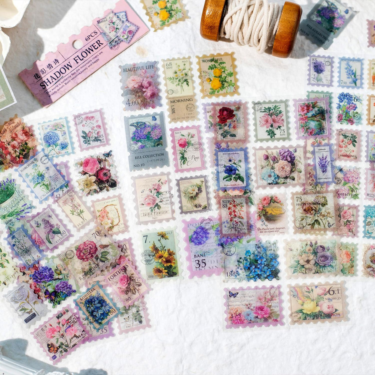 60PCS Twilight Forest Washi Stickers, Mystical Woodland Scenes for Journals, Scrapbooking, DIY Crafts and Gift Wrapping