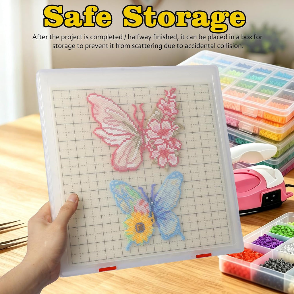 Fuse Beads Pause Box with 2.6mm Board, Beads Art Project Storage Organizer