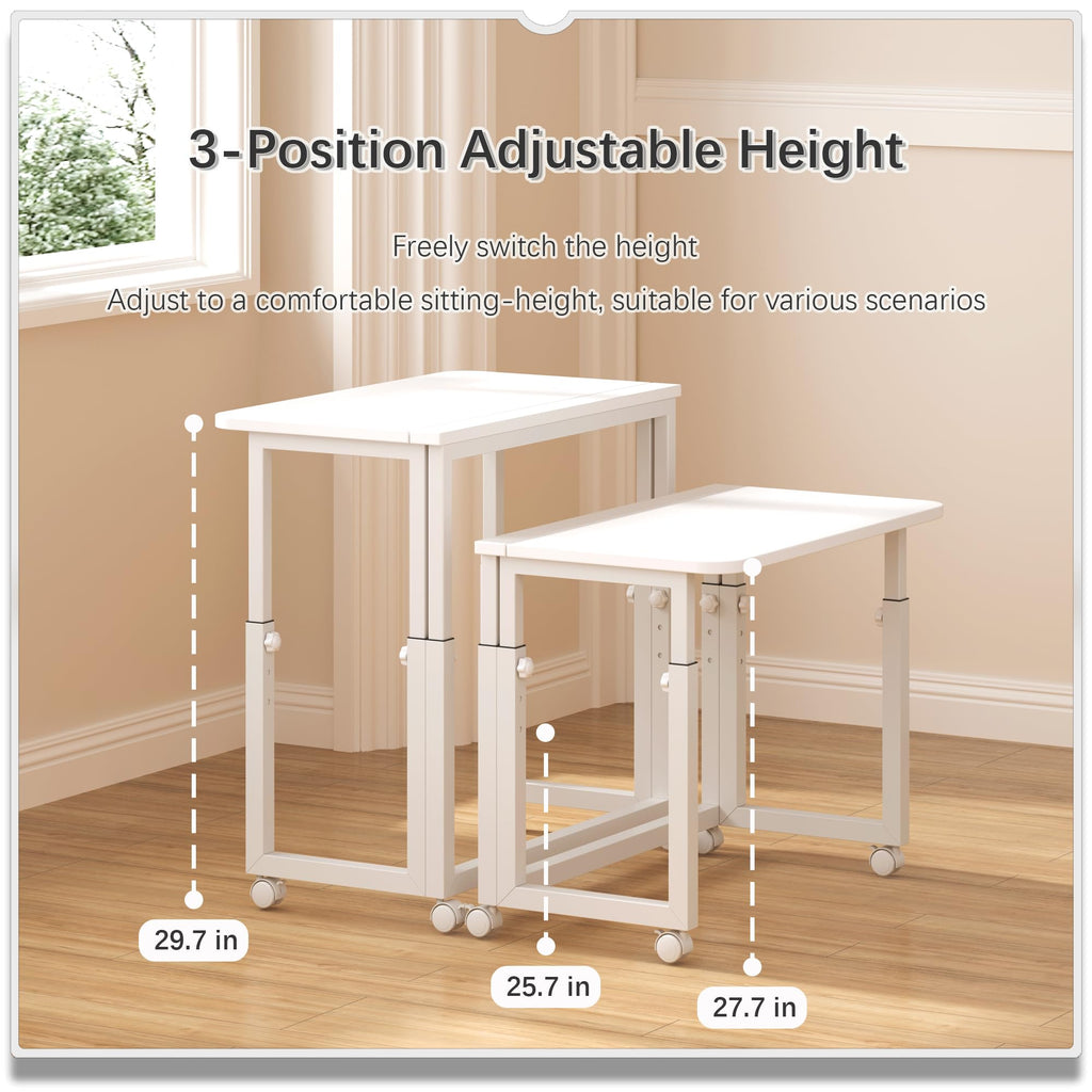 4NM 27.5-Inch Folding Student Desk with Wheels
