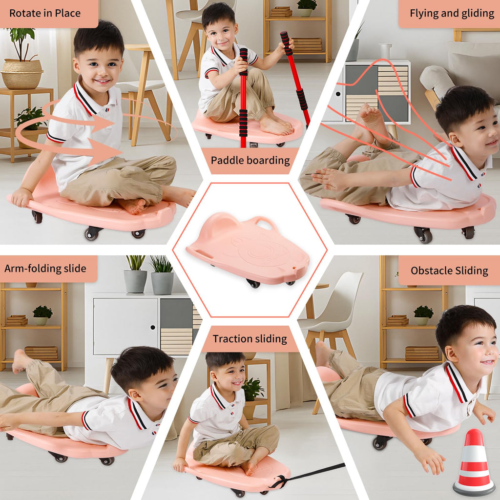 LLYJJKUWL Large Scooter Board with Handles - PE & Sensory Training Equipment