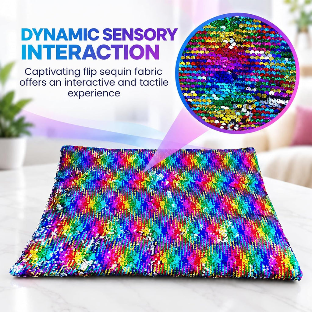 Kids Weighted Lap Pad, 5 lb with Reversible Sequin Sensory Fabric