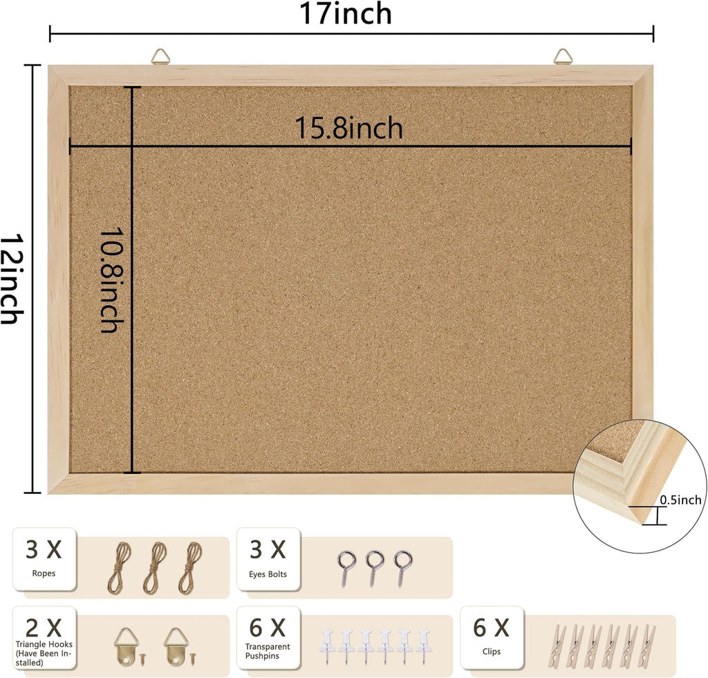 DAHAPYBOO Framed Cork Bulletin Board