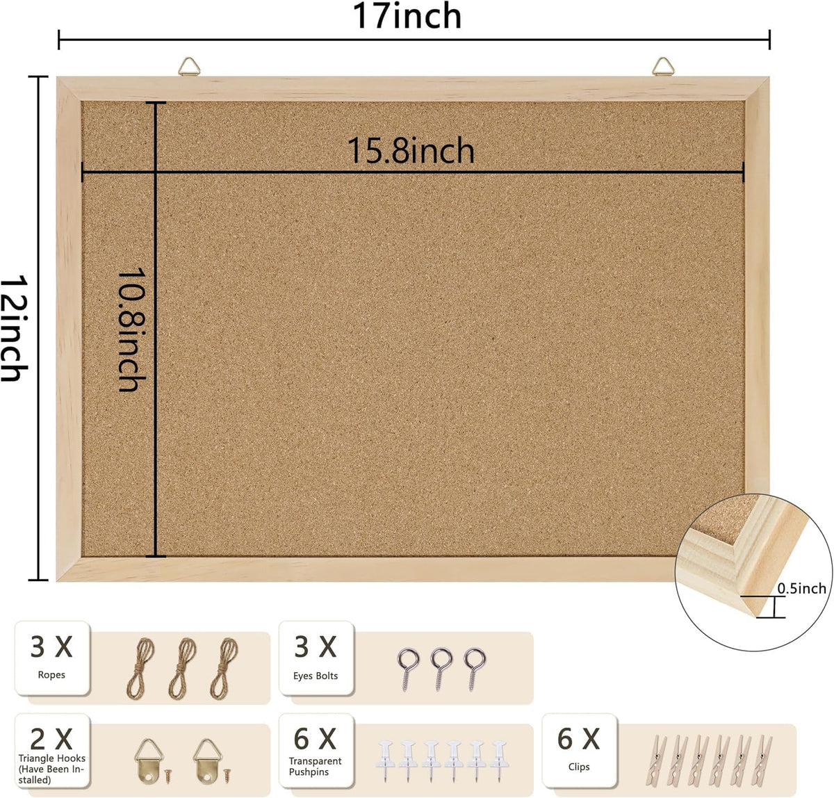 DAHAPYBOO Framed Cork Bulletin Board