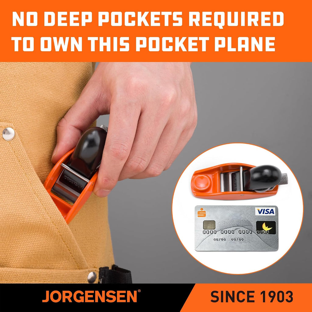 JORGENSEN No.101 Mini Wood Planer - Mini Hand Planer for Woodworking