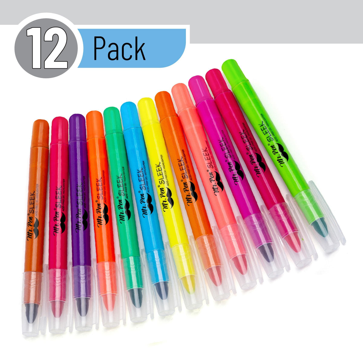 Mr. Pen- No Bleed Gel Highlighters, Vibrant Colors, 8 Pack