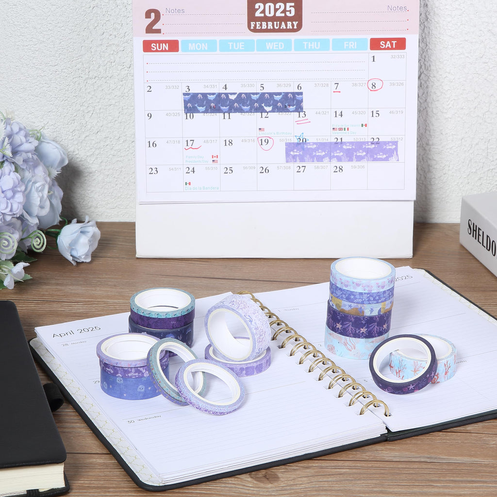 Mr. Pen- Washi Tape Set, 21 Rolls, Assorted Sizes, Floral