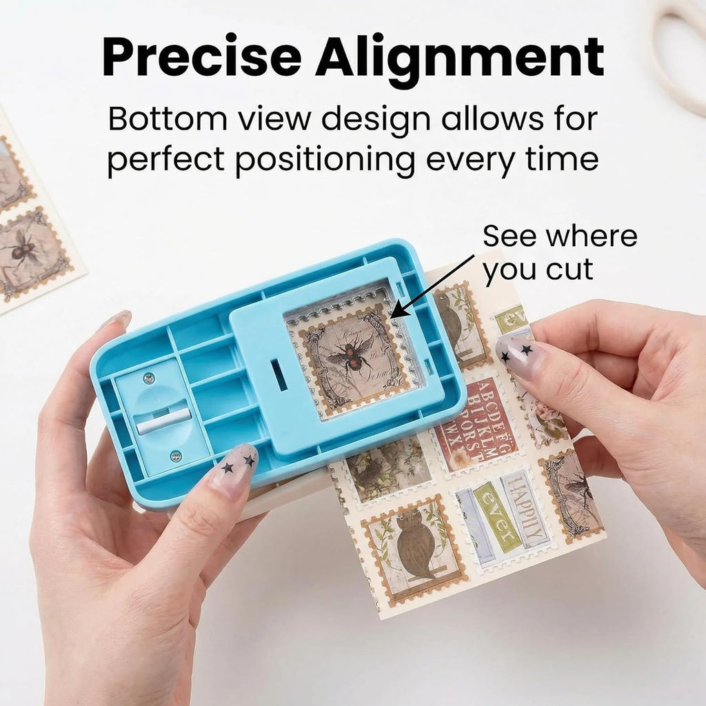 Stamp Punch, 1.5 * 1.5inch Square Stamp Puncher Postage Stamps Punches, Stamps Shaped Paper Punch, Lever Paper Punches for Crafting,Craft Cutter Hole Puncher for Scrapbooking Journaling Card Making