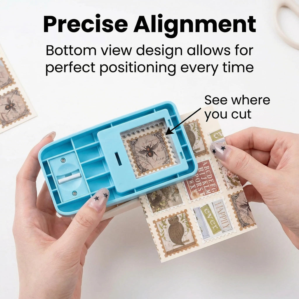 Stamp Punch, 1.5 * 1.5inch Square Stamp Puncher Postage Stamps Punches, Stamps Shaped Paper Punch, Lever Paper Punches for Crafting,Craft Cutter Hole Puncher for Scrapbooking Journaling Card Making