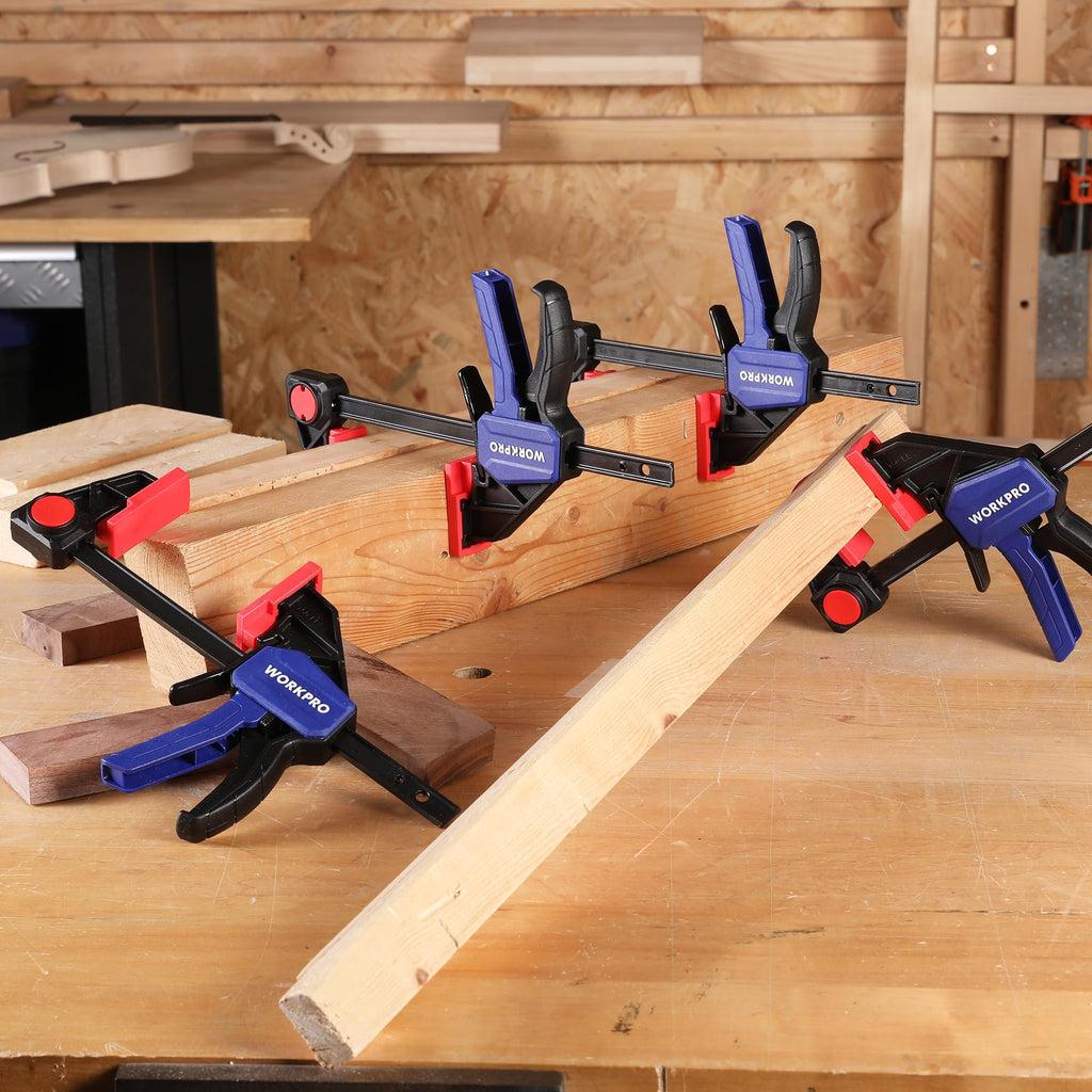 WORKPRO 6" Mini Bar Clamps for Woodworking, 50 lbs Load Limit, 2-Pack