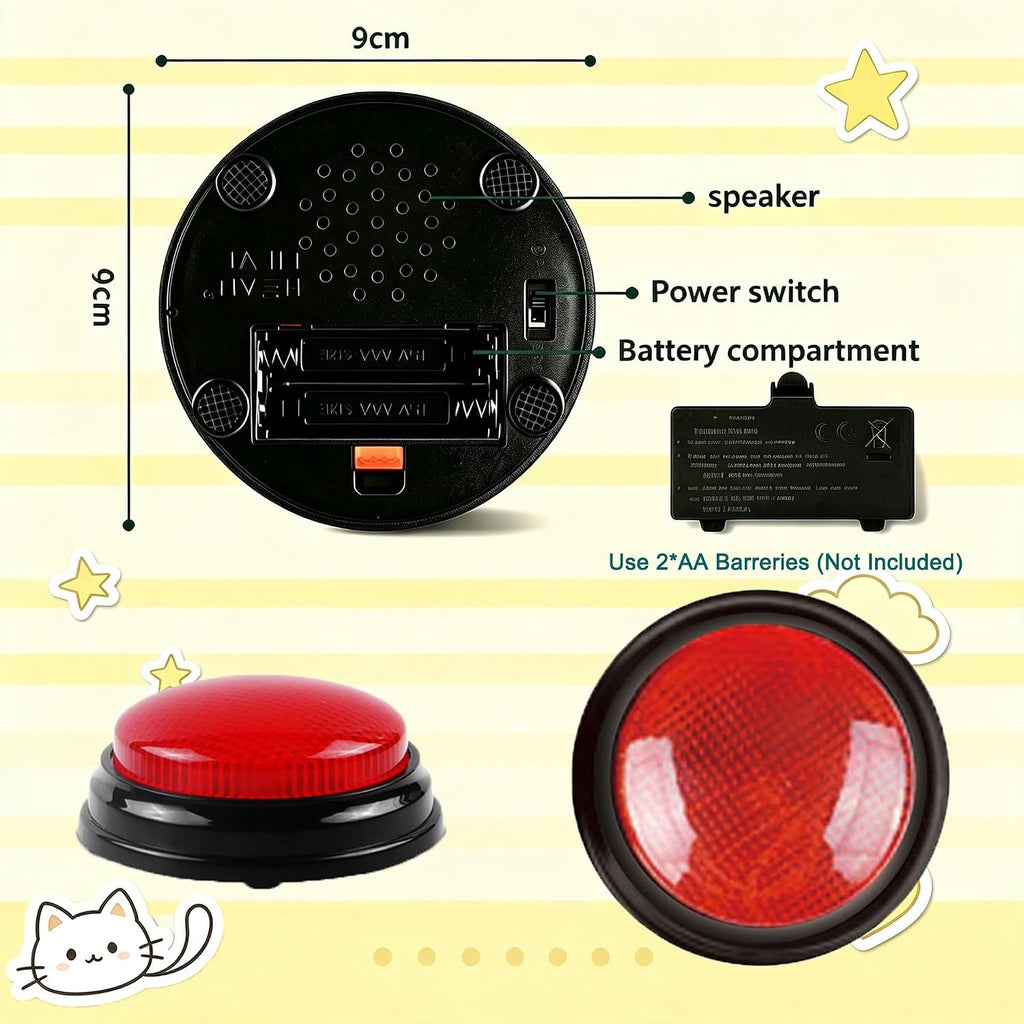 Learning Resources Answer Buzzers, Set of 4, Answer Buzzers for Classroom, Family Feud Jeopardy Buzzer, Game Buzzers with Lights and Sound for Classroom, Game Show Buzzer Buttons