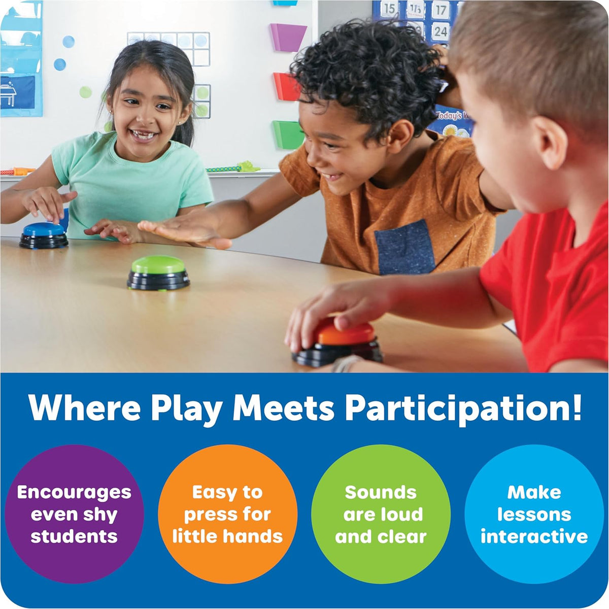 Learning Resources Original Answer Buzzers, Set of 4 (Multi-Age Learning)