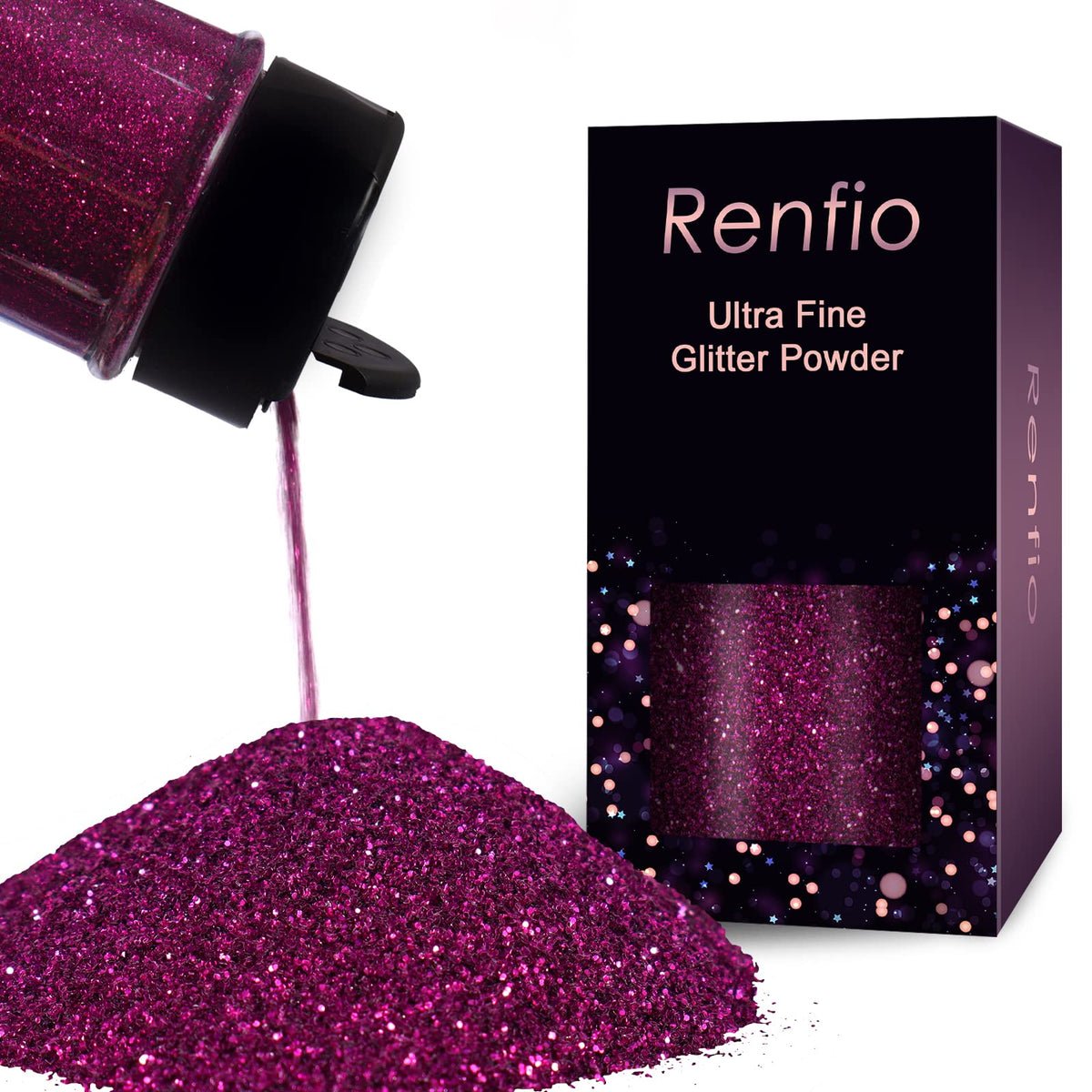 Renfio: Ultra Fine Glitter Powder, 2.11 oz (60g) – Metallic & Holographic