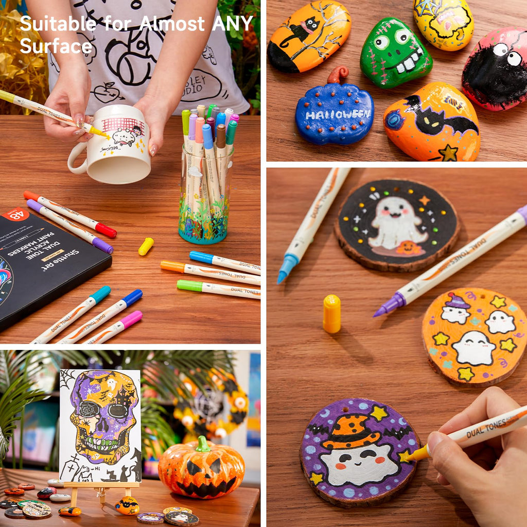 Shuttle Art 96 Colors Dual Tone Refillable Acrylic Markers with 100 Refills