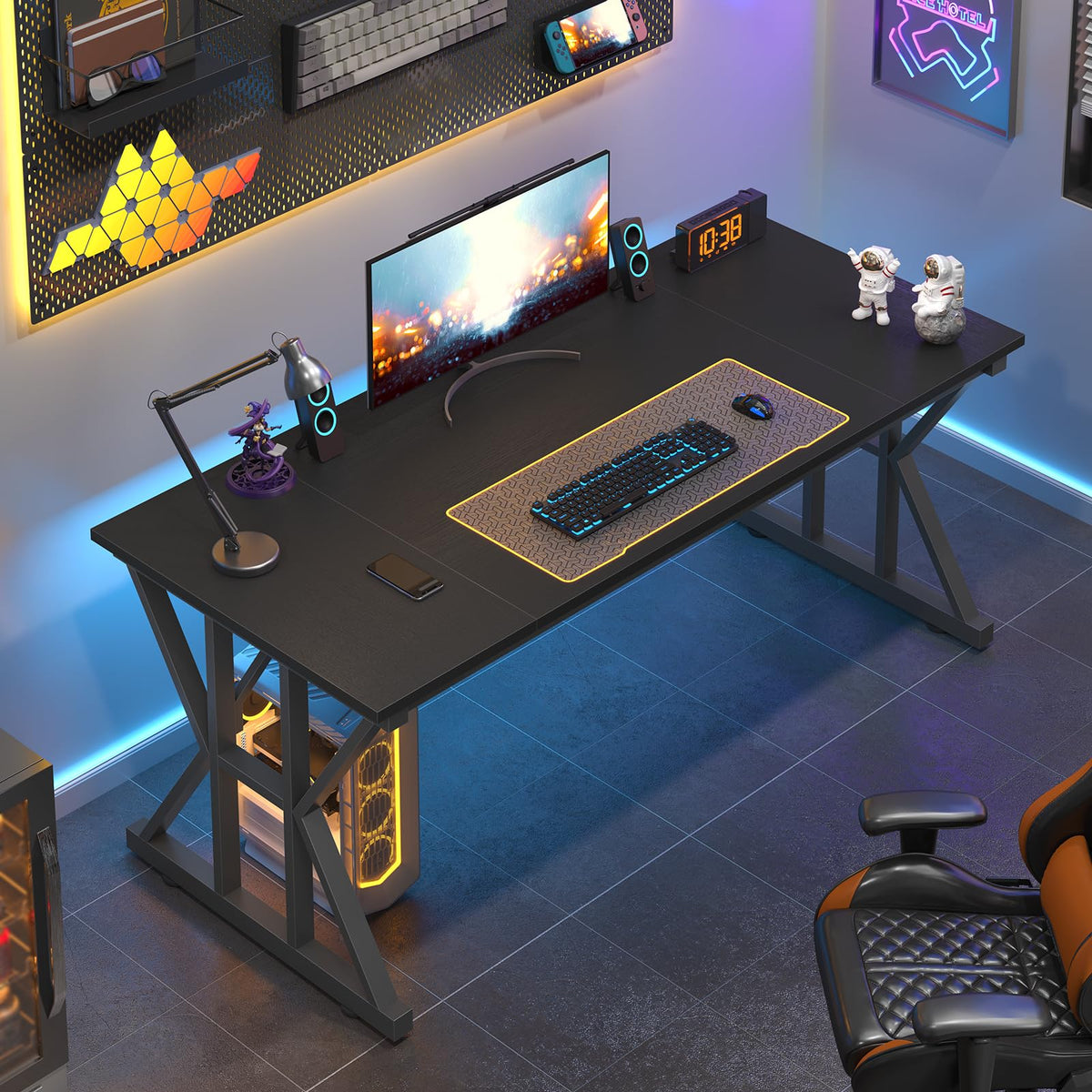 63" Large Computer Desk with Thickened Frame for Home Office, Living Room