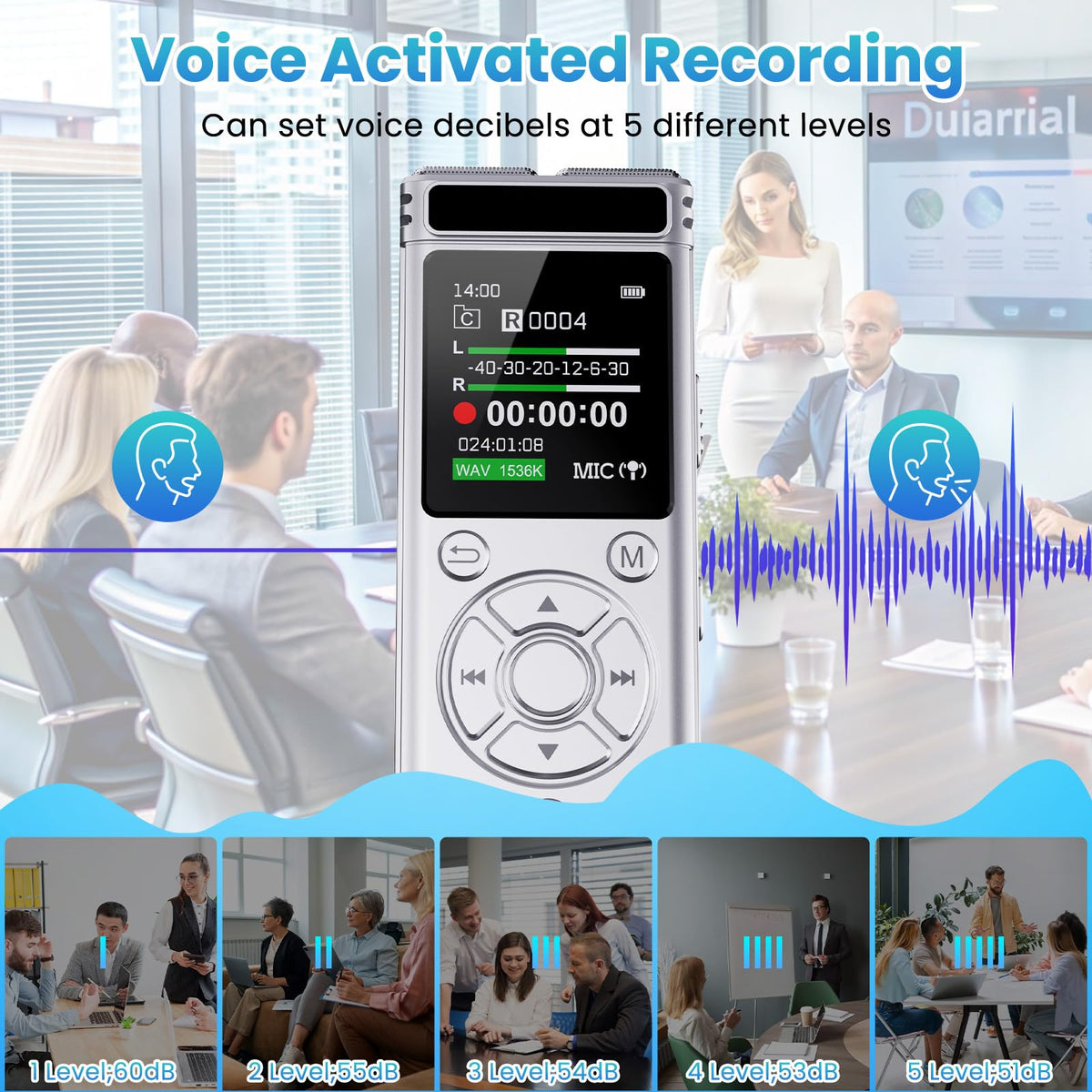 Tonfarb 136GB Digital Voice Recorder with Playback,9775 Hours Audio Record