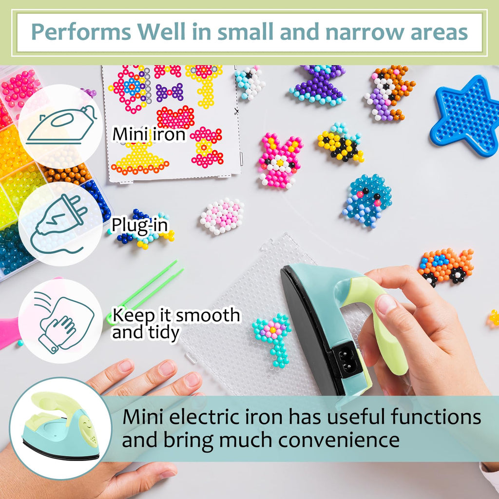 Honoson Mini Iron for Craft Small Iron on Patch Fuse Bead, Mint Green