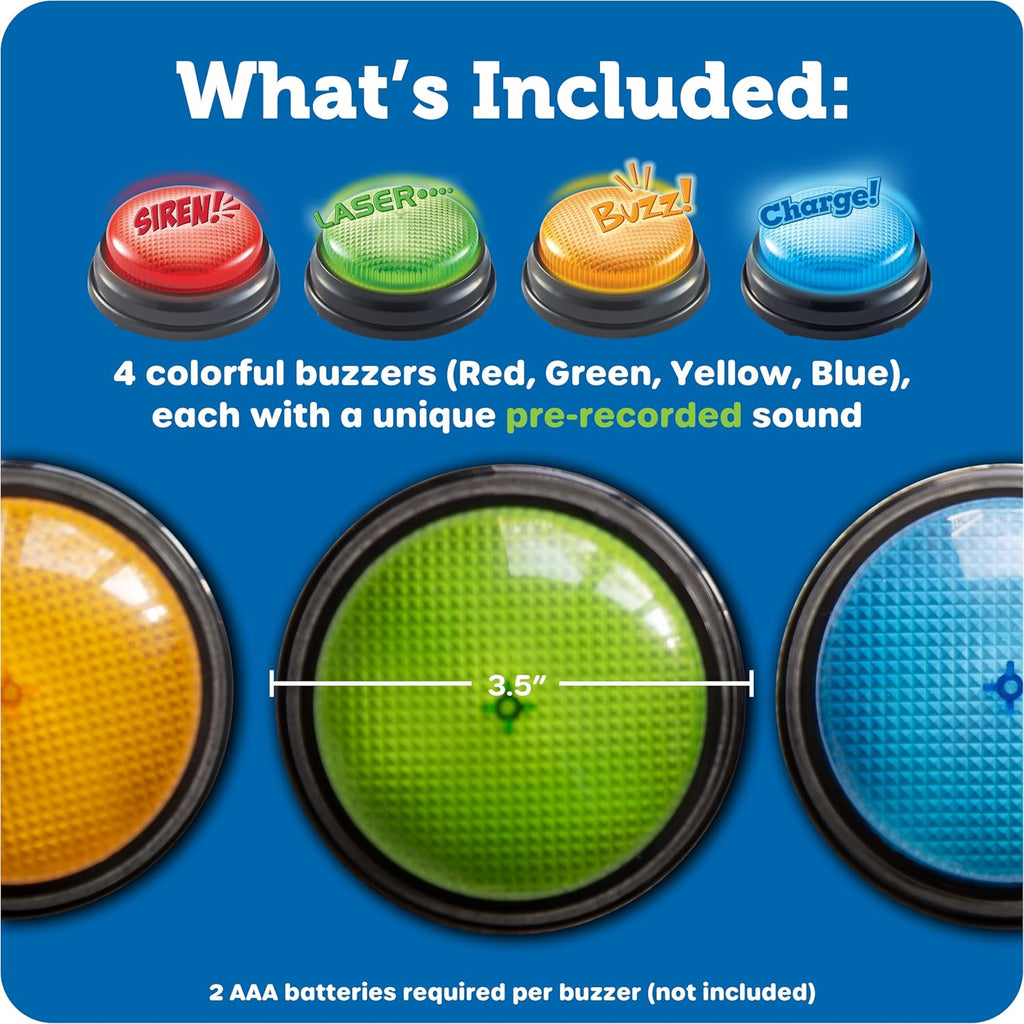 Learning Resources Lights & Sounds Answer Buzzers, Set of 4 (Ages 3+)