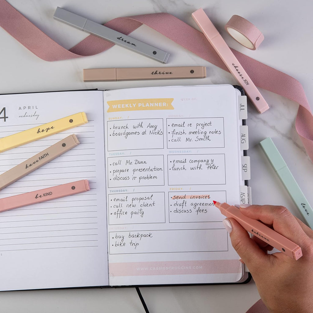 DIVERSEBEE Bible Highlighters with Soft Chisel Tip, No Bleed (Pastel)