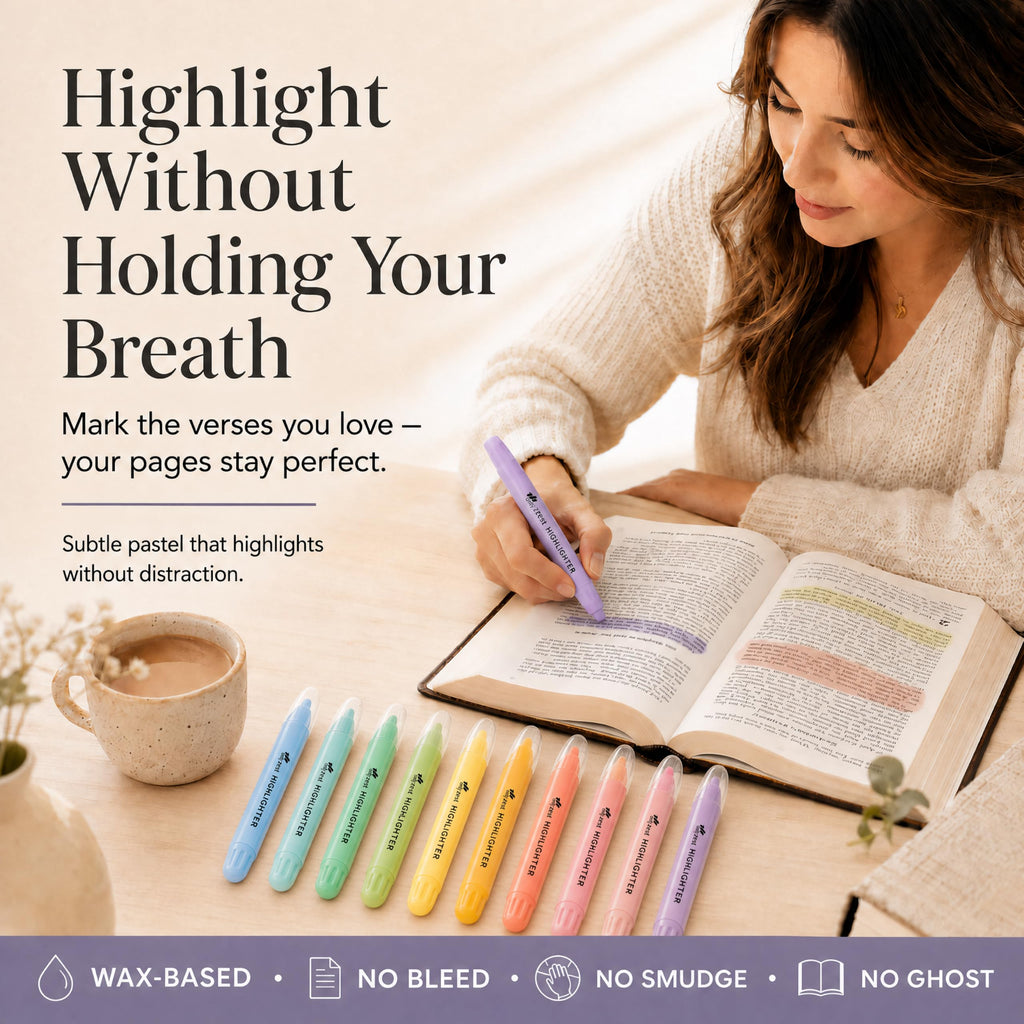 10 Pack Bible Safe Highlighters - Pastel Color, Wax Highlighters