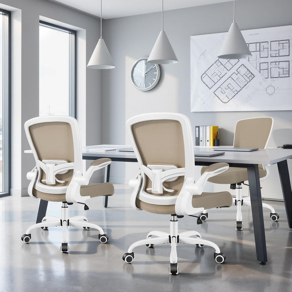 FelixKing Office Chair, Ergonomic Desk Chair Breathable Mesh Chairs Adjustable High Back Lumbar Support Flip-up Armrests, Executive Rolling Swivel Comfy Computer Chairs Home Office Black