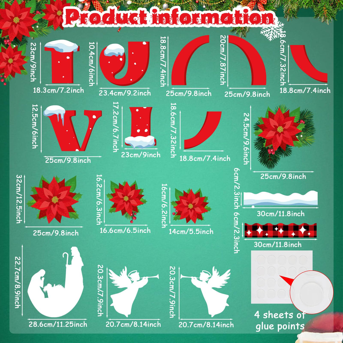 Funrous 71 Pcs Winter Bulletin Board Set Holidays Around The World