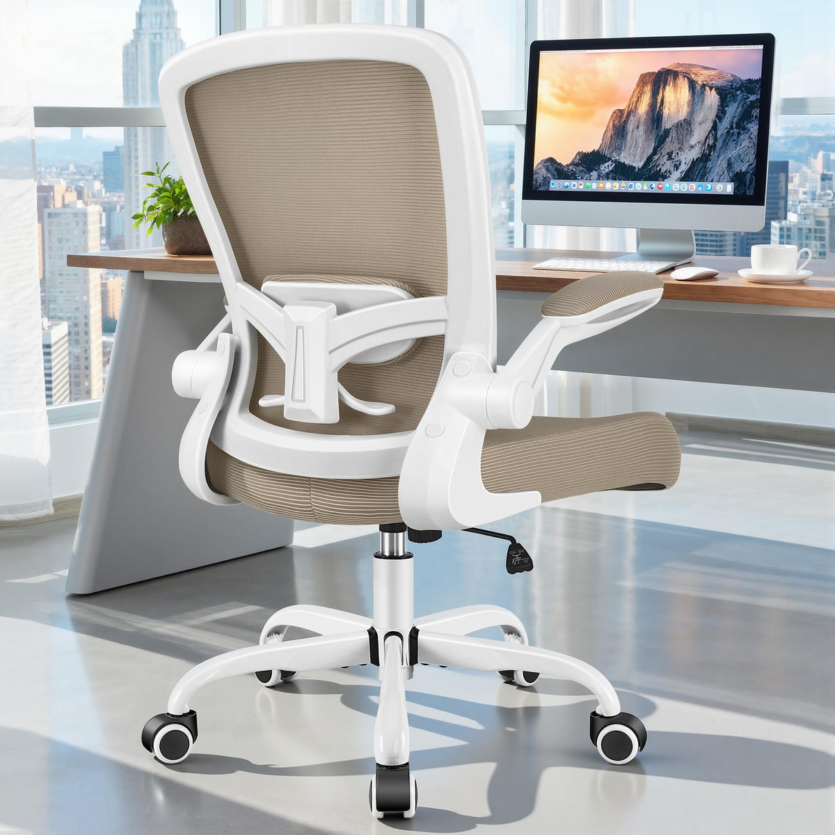 FelixKing Office Chair, Ergonomic Desk Chair Breathable Mesh Chairs Adjustable High Back Lumbar Support Flip-up Armrests, Executive Rolling Swivel Comfy Computer Chairs Home Office Black