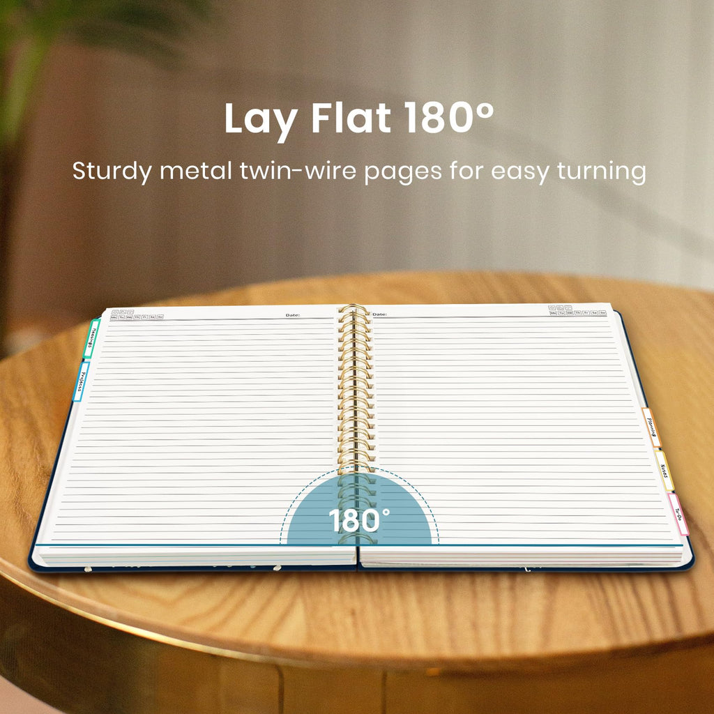 Taja Spiral Notebooks for Work 5 Subject Notebook with Removable Dividers