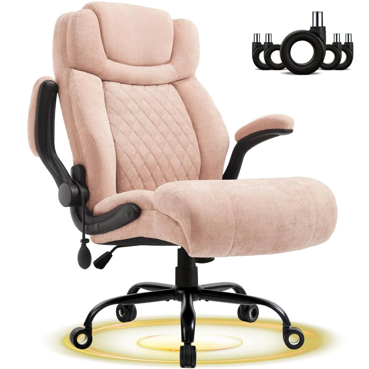 Sofetura 550 lb Wide-Seat Study Chair with Adjustable Lumbar Support