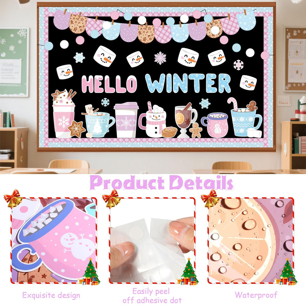 Funrous 71 Pcs Winter Bulletin Board Set Holidays Around The World