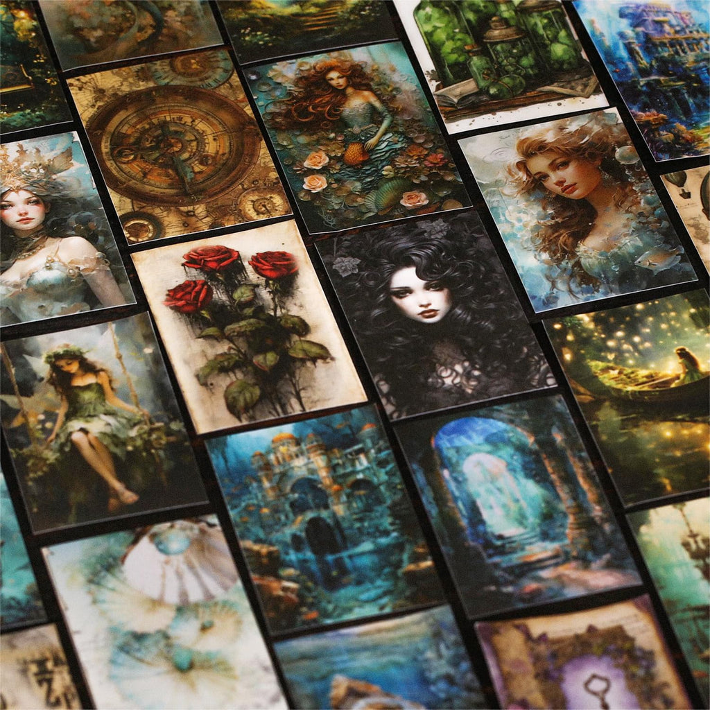 60PCS Twilight Forest Washi Stickers, Mystical Woodland Scenes for Journals, Scrapbooking, DIY Crafts and Gift Wrapping