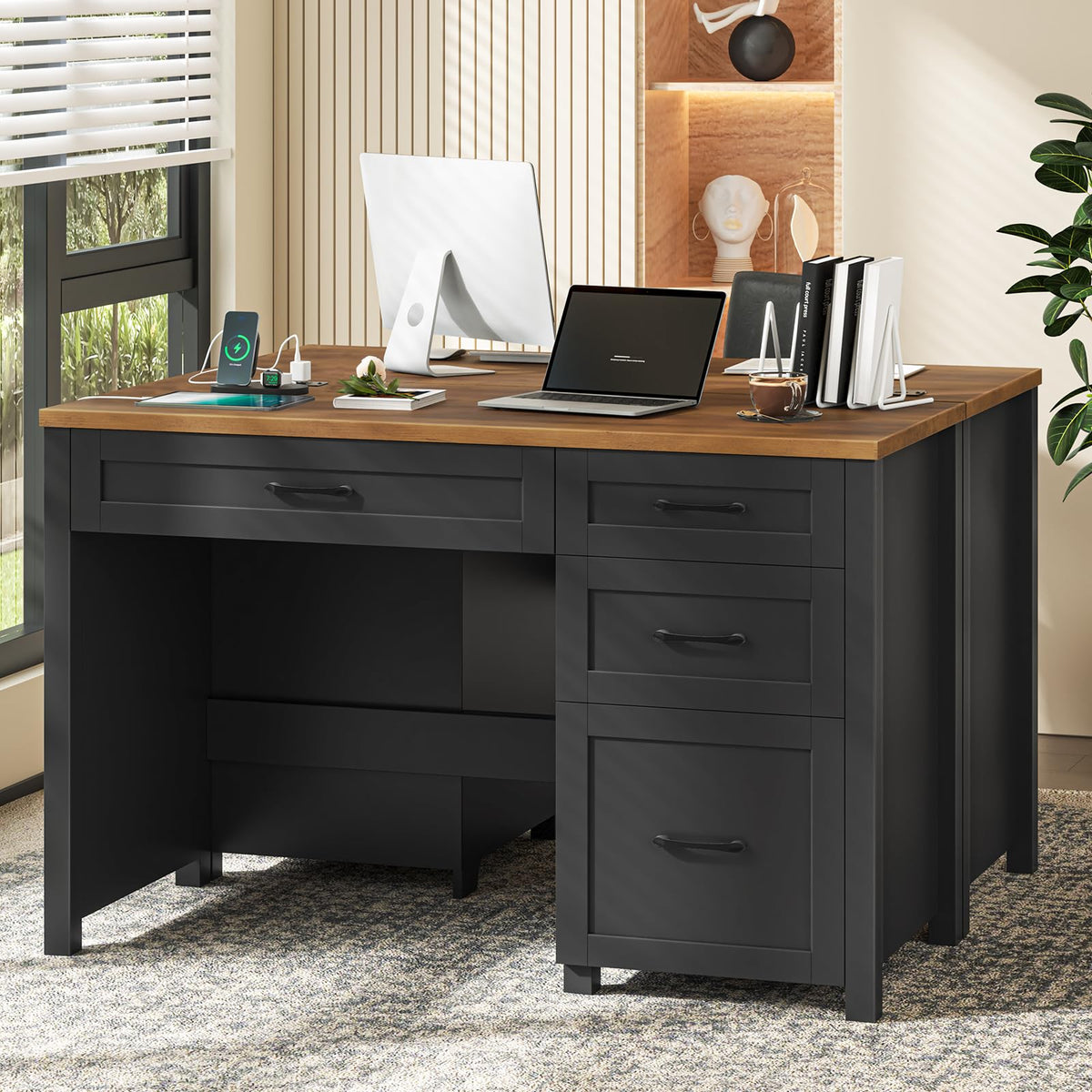 Vabches 47-Inch Student Desk with Drawers