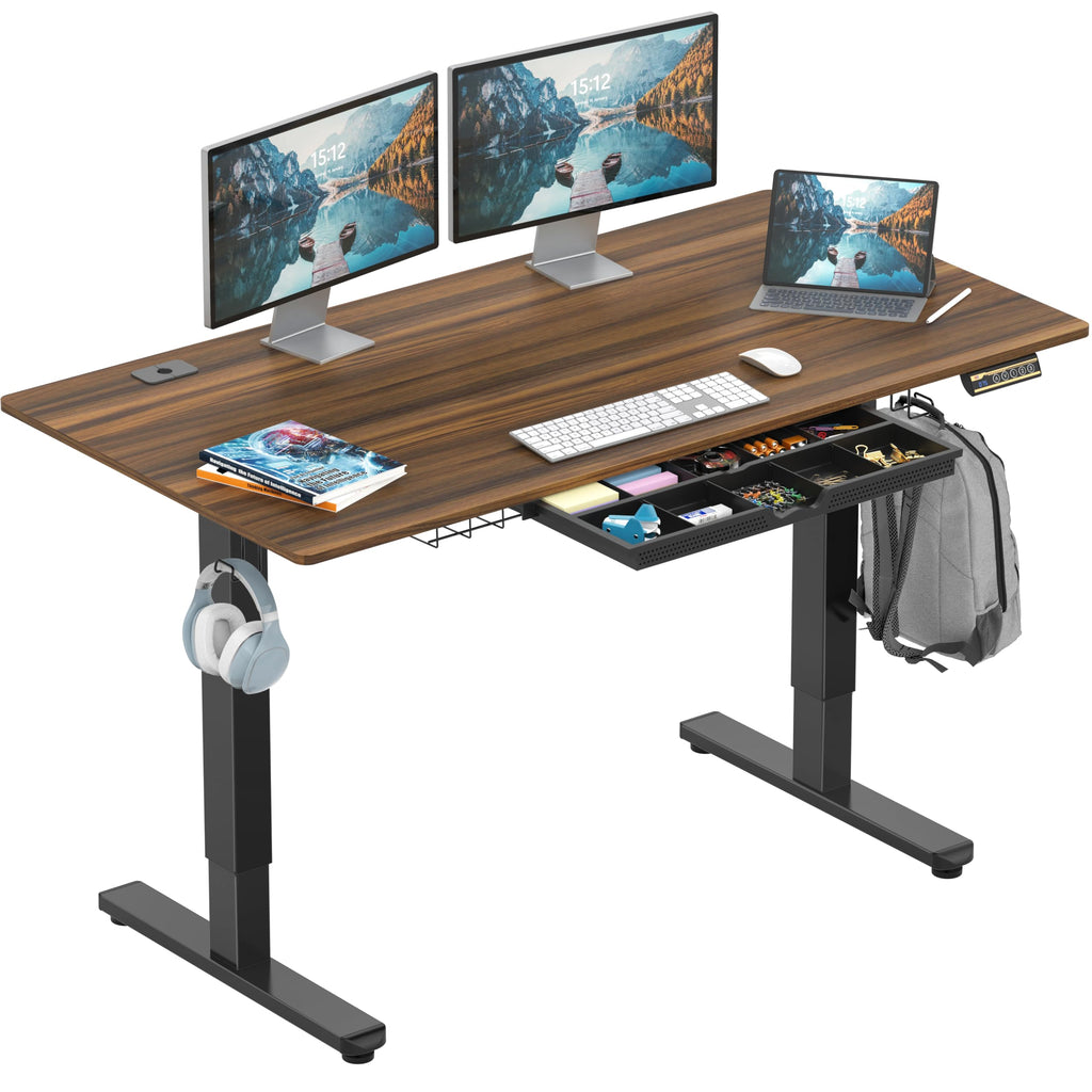 SHW 55-Inch Electric Adjustable Student Desk with Drawer