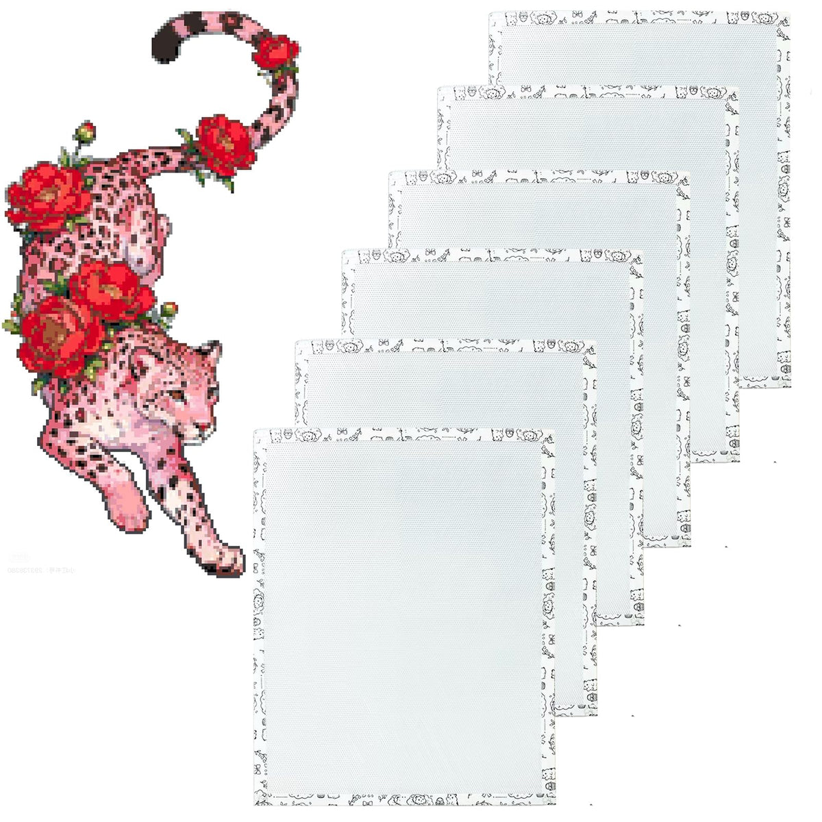 6 Sheets Rainbow Glitter Iron Paper for Perler Beads 7.8x6 Inch