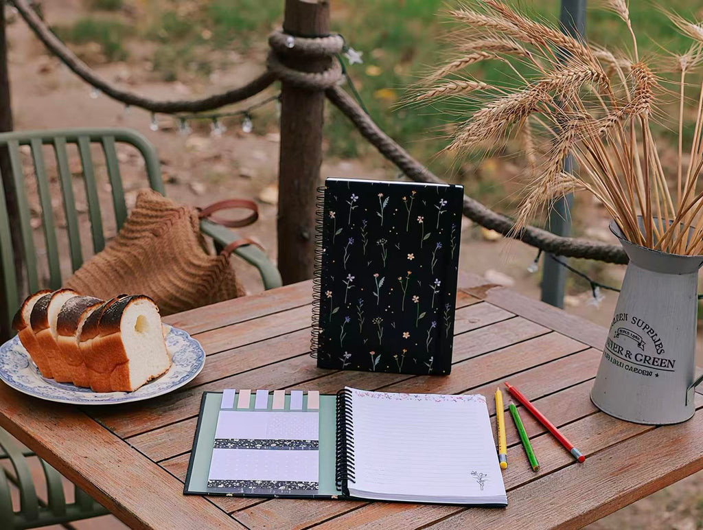A5 Spiral Sticky Notebook,with 9 pads of decorated sticky notes and a handy notebook,for Bible study;Note Pads Teacher Appreciation Gift Writing Memo Pads School Office Supplies and Daily Life Organization (Daisy)