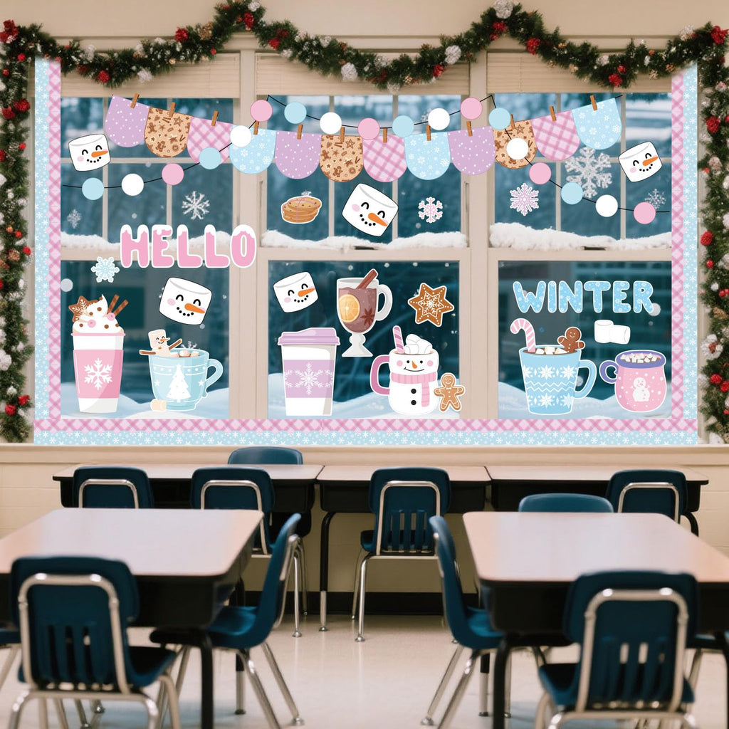 Funrous 71 Pcs Winter Bulletin Board Set Holidays Around The World