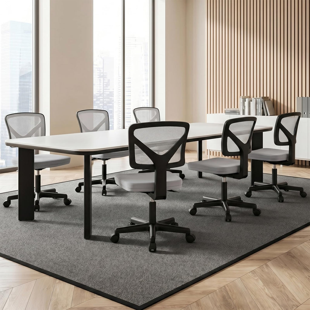 Sweetcrispy Small Armless Desk Chair, Mesh Rolling Office Chairs